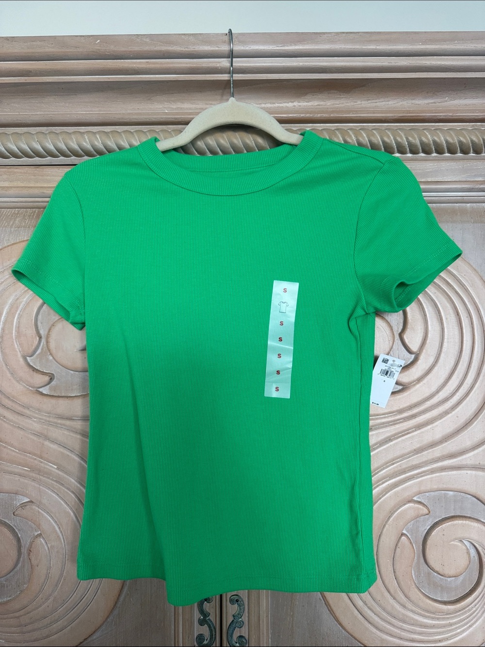 Old Navy Bright Green Short Sleeve Ribbed Tee